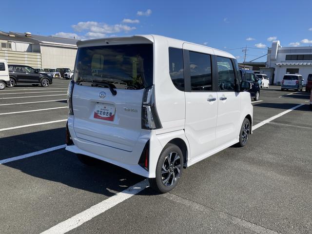 タントカスタムＸ１４インチアルミホイール　大型エアロバンパー　フルＬＥＤヘッドランプ　オート格納式カラードドアミラー　両側パワースライドドア　キーフリーシステム　プッシュボタンスタート（静岡県）の中古車