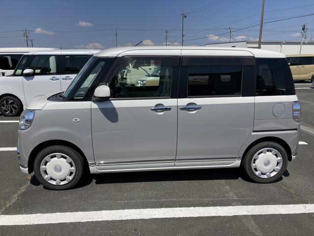 ムーヴキャンバスＸリミテッドメイクアップ　ＳＡII１４インチフルホイールキャップ　キーフリーシステム　両側パワースライドドア　オートエアコン（プッシュ式）　オートライト　置きラクボックス（静岡県）の中古車