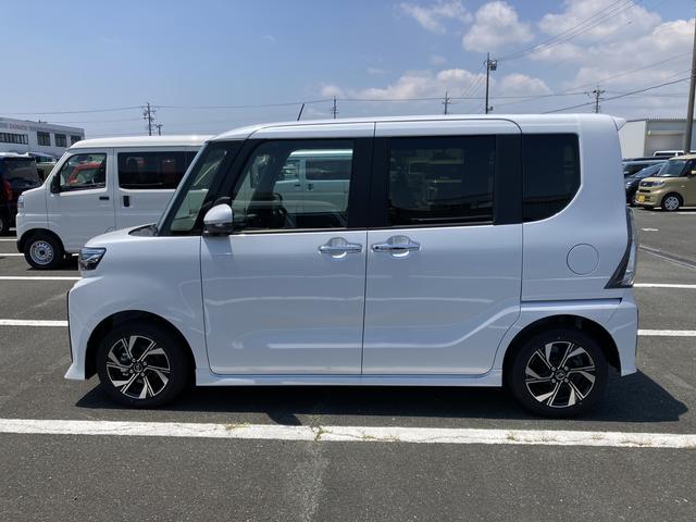 タントカスタムＸ１４インチアルミホイール　大型エアロバンパー　フルＬＥＤヘッドランプ　オート格納式カラードドアミラー　両側パワースライドドア　キーフリーシステム　プッシュボタンスタート（静岡県）の中古車