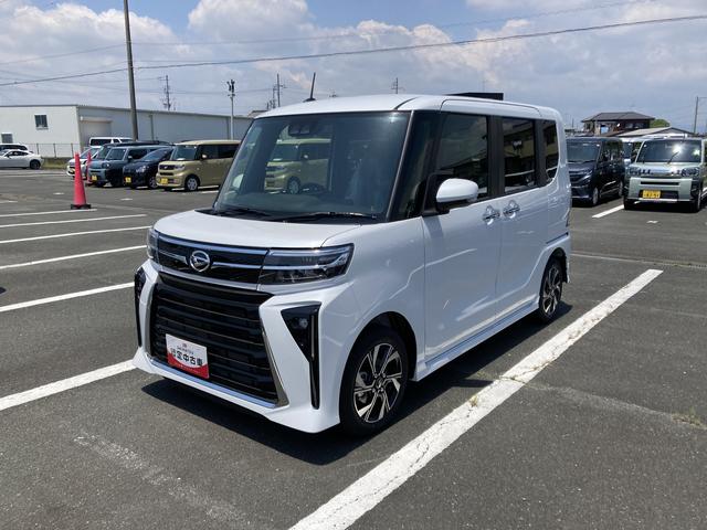 タントカスタムＸ１４インチアルミホイール　大型エアロバンパー　フルＬＥＤヘッドランプ　オート格納式カラードドアミラー　両側パワースライドドア　キーフリーシステム　プッシュボタンスタート（静岡県）の中古車