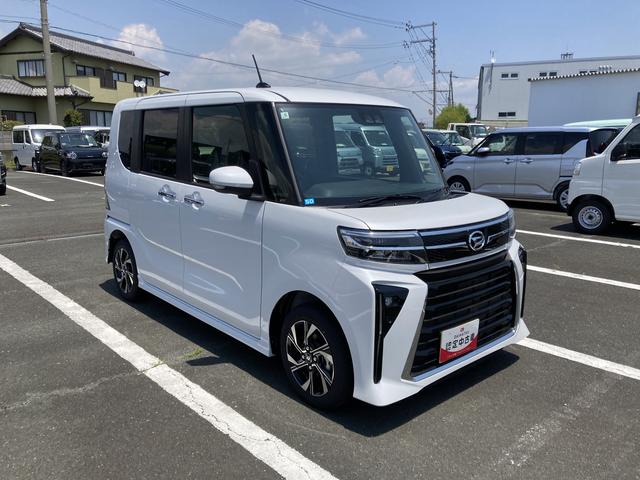 タントカスタムＸ１４インチアルミホイール　大型エアロバンパー　フルＬＥＤヘッドランプ　オート格納式カラードドアミラー　両側パワースライドドア　キーフリーシステム　プッシュボタンスタート（静岡県）の中古車