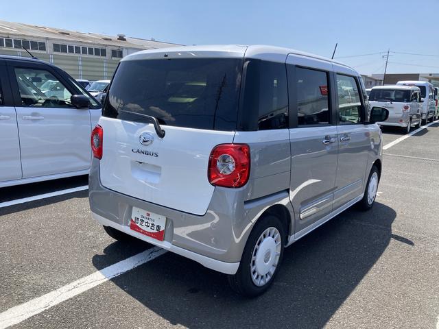 ムーヴキャンバスストライプスＧ１４インチフルホイールキャップ　ＬＥＤヘッドランプ　ＬＥＤフォグランプ　ホっとカップホルダー　両側パワースライドドア　キーフリーシステム　プッシュボタンスタート　ＵＶカットガラス（静岡県）の中古車