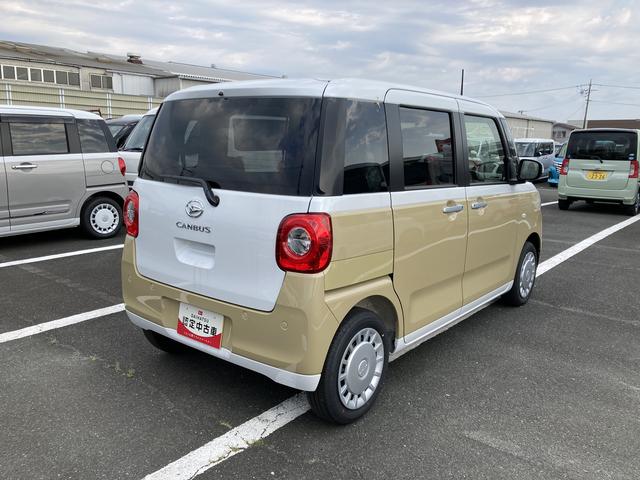 ムーヴキャンバスストライプスX14インチフルホイールキャップ キーフリーシステム プッシュボタンスタート UVカットガラス 両側パワースライドドア ハロゲンヘッドライト ラゲージアンダーボックス(静岡県)の中古車