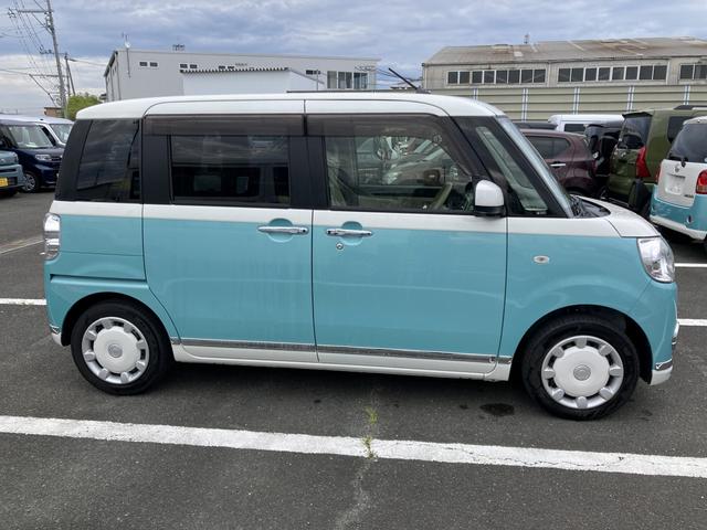 ムーヴキャンバスXリミテッドメイクアップ SAIII14インチフルホイールキャップ キーフリーシステム 両側パワースライドドア オートエアコン(プッシュ式) オートライト 置きラクボックス(静岡県)の中古車
