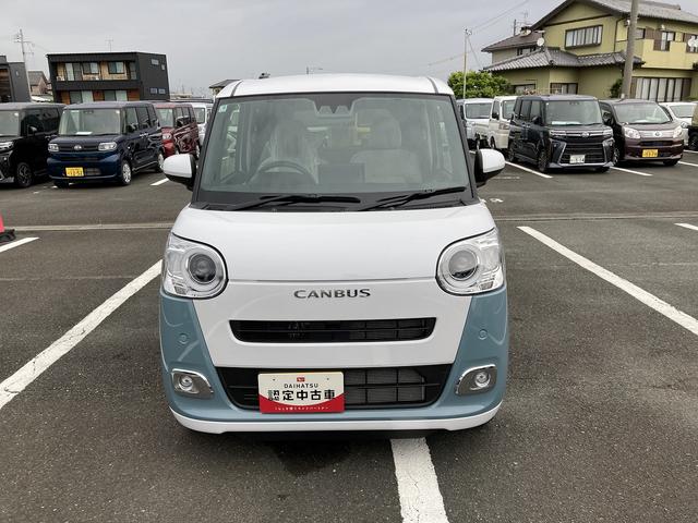 ムーヴキャンバスストライプスＧ１４インチフルホイールキャップ　ＬＥＤヘッドランプ　ＬＥＤフォグランプ　ホっとカップホルダー　両側パワースライドドア　キーフリーシステム　プッシュボタンスタート　ＵＶカットガラス（静岡県）の中古車
