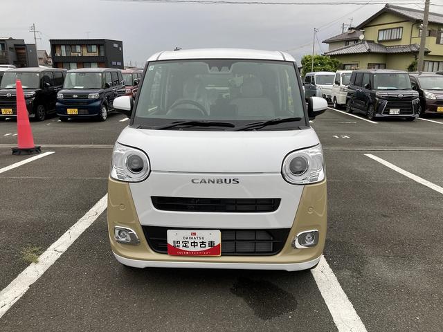 ムーヴキャンバスストライプスＧ１４インチフルホイールキャップ　ＬＥＤヘッドランプ　ＬＥＤフォグランプ　ホっとカップホルダー　両側パワースライドドア　キーフリーシステム　プッシュボタンスタート　ＵＶカットガラス（静岡県）の中古車
