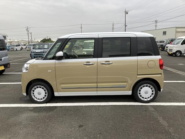ムーヴキャンバスストライプスＧ１４インチフルホイールキャップ　ＬＥＤヘッドランプ　ＬＥＤフォグランプ　ホっとカップホルダー　両側パワースライドドア　キーフリーシステム　プッシュボタンスタート　ＵＶカットガラス（静岡県）の中古車
