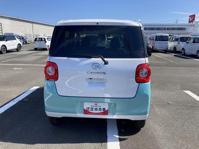 ムーヴキャンバスストライプスG14インチフルホイールキャップ LEDヘッドランプ LEDフォグランプ ホっとカップホルダー 両側パワースライドドア キーフリーシステム プッシュボタンスタート UVカットガラス(静岡県)の中古車