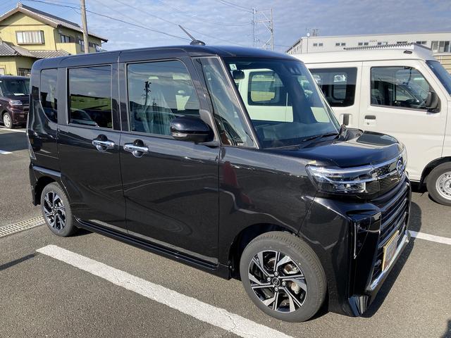 タントカスタムX14インチアルミホイール 大型エアロバンパー フルLEDヘッドランプ オート格納式カラードドアミラー 両側パワースライドドア キーフリーシステム プッシュボタンスタート(静岡県)の中古車