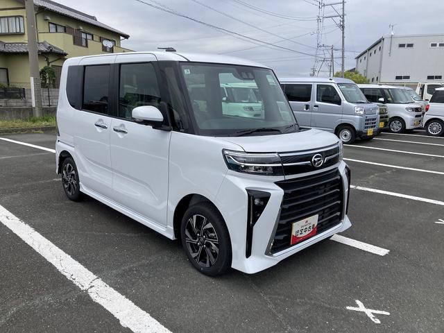 タントカスタムX14インチアルミホイール 大型エアロバンパー フルLEDヘッドランプ オート格納式カラードドアミラー 両側パワースライドドア キーフリーシステム プッシュボタンスタート(静岡県)の中古車