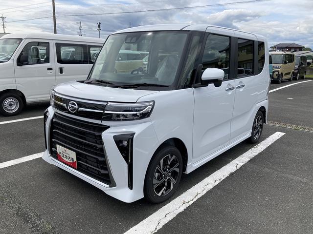 タントカスタムX14インチアルミホイール 大型エアロバンパー フルLEDヘッドランプ オート格納式カラードドアミラー 両側パワースライドドア キーフリーシステム プッシュボタンスタート(静岡県)の中古車