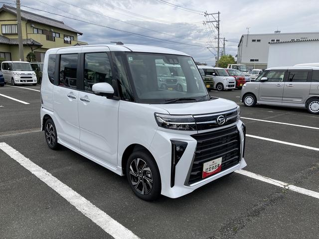 タントカスタムX14インチアルミホイール 大型エアロバンパー フルLEDヘッドランプ オート格納式カラードドアミラー 両側パワースライドドア キーフリーシステム プッシュボタンスタート(静岡県)の中古車