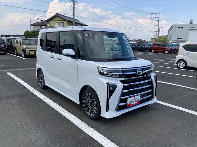 タントカスタムＲＳ１５インチアルミホイール　キーフリーシステム　プッシュボタンスタート　オートエアコン（プッシュ式）　フルＬＥＤヘッドランプ　オート格納式カラードドアミラー　本革巻ステアリングホイール（静岡県）の中古車