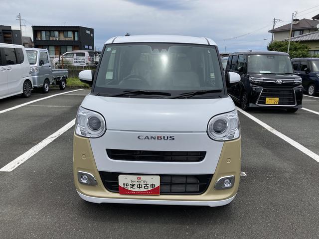 ムーヴキャンバスストライプスＧ１４インチフルホイールキャップ　ＬＥＤヘッドランプ　ＬＥＤフォグランプ　ホっとカップホルダー　両側パワースライドドア　キーフリーシステム　プッシュボタンスタート　ＵＶカットガラス（静岡県）の中古車