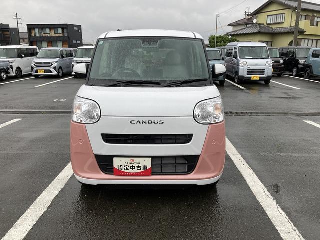 ムーヴキャンバスストライプスＸ１４インチフルホイールキャップ　キーフリーシステム　プッシュボタンスタート　ＵＶカットガラス　両側パワースライドドア　ハロゲンヘッドライト　ラゲージアンダーボックス（静岡県）の中古車