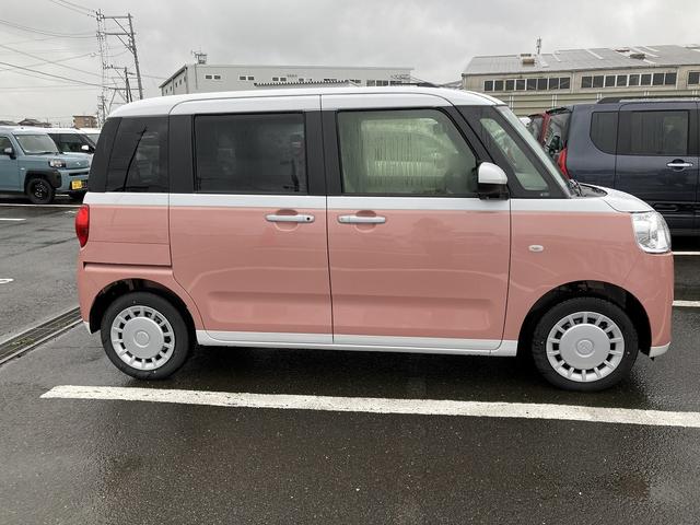 ムーヴキャンバスストライプスＸ１４インチフルホイールキャップ　キーフリーシステム　プッシュボタンスタート　ＵＶカットガラス　両側パワースライドドア　ハロゲンヘッドライト　ラゲージアンダーボックス（静岡県）の中古車