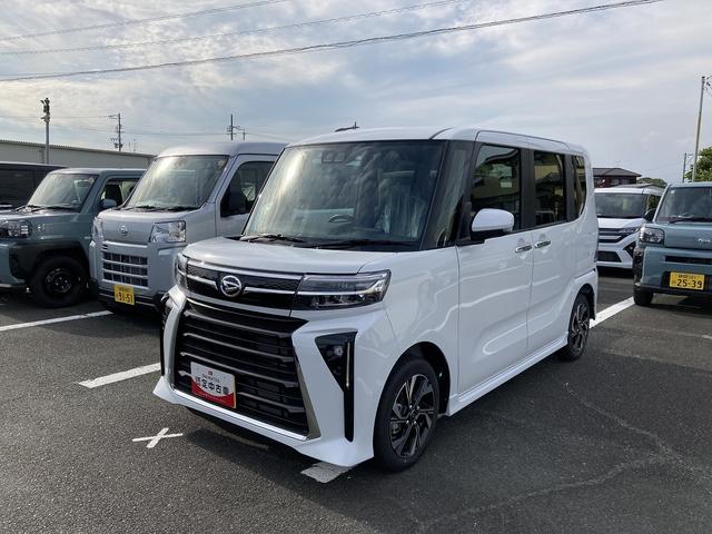 タントカスタムXリミテッド14インチアルミホイール 大型エアロバンパー フルLEDヘッドランプ オート格納式カラードドアミラー 両側パワースライドドア キーフリーシステム プッシュボタンスタート スマートクルーズ(静岡県)の中古車