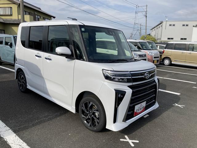 タントカスタムXリミテッド14インチアルミホイール 大型エアロバンパー フルLEDヘッドランプ オート格納式カラードドアミラー 両側パワースライドドア キーフリーシステム プッシュボタンスタート スマートクルーズ(静岡県)の中古車