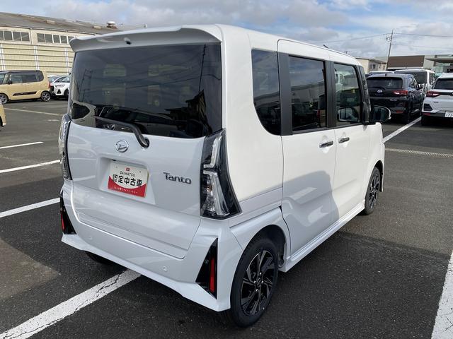 タントカスタムXリミテッド14インチアルミホイール 大型エアロバンパー フルLEDヘッドランプ オート格納式カラードドアミラー 両側パワースライドドア キーフリーシステム プッシュボタンスタート スマートクルーズ(静岡県)の中古車
