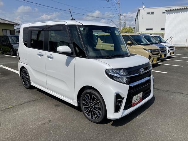タントカスタムRS15インチアルミホイール キーフリーシステム プッシュボタンスタート オートエアコン(プッシュ式) フルLEDヘッドランプ オート格納式カラードドアミラー 本革巻ステアリングホイール(静岡県)の中古車