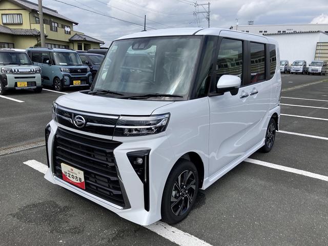 タントカスタムX14インチアルミホイール 大型エアロバンパー フルLEDヘッドランプ オート格納式カラードドアミラー 両側パワースライドドア キーフリーシステム プッシュボタンスタート(静岡県)の中古車