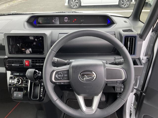 タントカスタムRS15インチアルミホイール キーフリーシステム プッシュボタンスタート オートエアコン(プッシュ式) フルLEDヘッドランプ オート格納式カラードドアミラー 本革巻ステアリングホイール(静岡県)の中古車