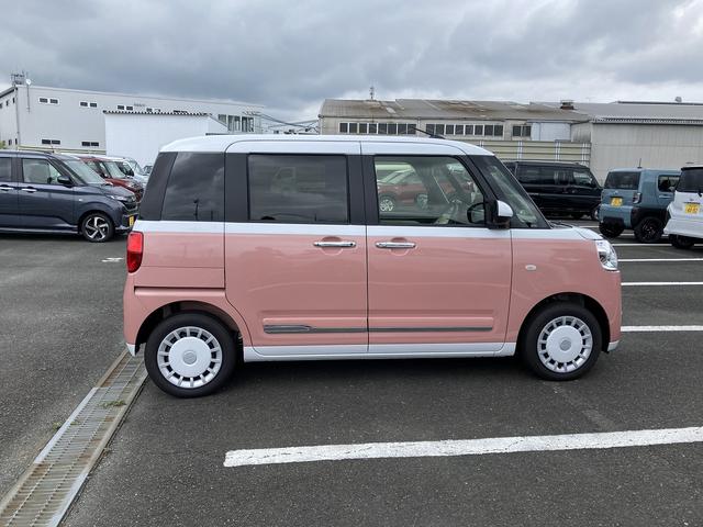 ムーヴキャンバスストライプスG14インチフルホイールキャップ LEDヘッドランプ LEDフォグランプ ホっとカップホルダー 両側パワースライドドア キーフリーシステム プッシュボタンスタート UVカットガラス(静岡県)の中古車