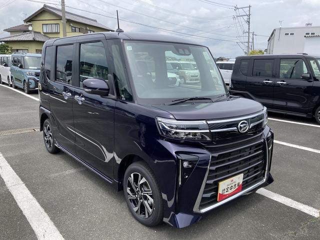 タントカスタムXリミテッド14インチアルミホイール 大型エアロバンパー フルLEDヘッドランプ オート格納式カラードドアミラー 両側パワースライドドア キーフリーシステム プッシュボタンスタート(静岡県)の中古車