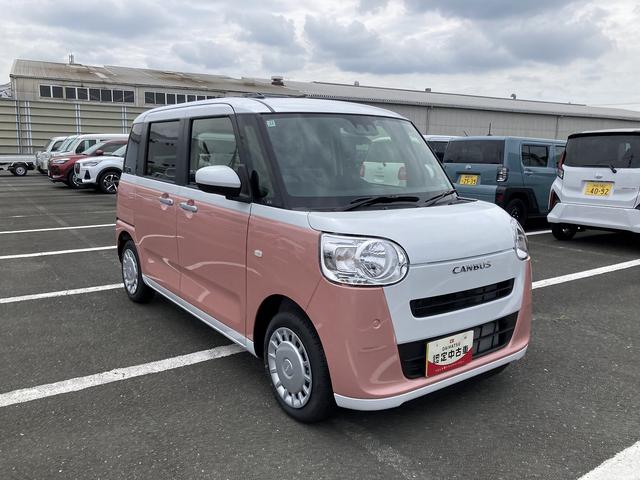ムーヴキャンバスストライプスX14インチフルホイールキャップ キーフリーシステム プッシュボタンスタート UVカットガラス 両側パワースライドドア ハロゲンヘッドライト ラゲージアンダーボックス(静岡県)の中古車