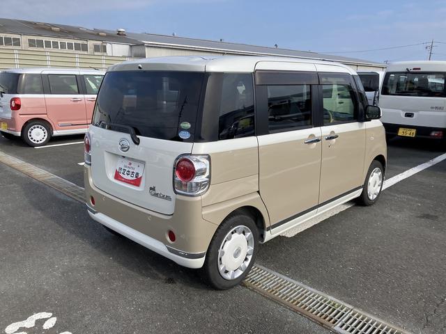 ムーヴキャンバスGメイクアップ SAIII14インチフルホイールキャップ LEDヘッドランプ キーフリーシステム 両側パワースライドドア オートエアコン(プッシュ式) オートライト 置きラクボックス(静岡県)の中古車