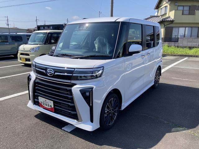 タントカスタムRS15インチアルミホイール キーフリーシステム プッシュボタンスタート オートエアコン(プッシュ式) フルLEDヘッドランプ オート格納式カラードドアミラー 本革巻ステアリングホイール(静岡県)の中古車