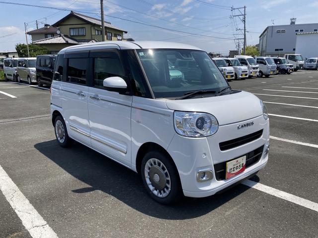 ムーヴキャンバスセオリーG14インチフルホイールキャップ LEDヘッドランプ LEDフォグランプ ホっとカップホルダー 両側パワースライドドア キーフリーシステム プッシュボタンスタート UVカットガラス(静岡県)の中古車
