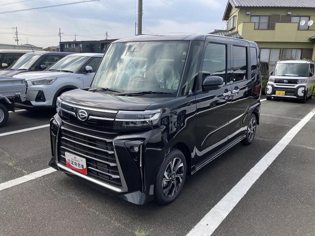 タントカスタムＸ１４インチアルミホイール　大型エアロバンパー　フルＬＥＤヘッドランプ　オート格納式カラードドアミラー　両側パワースライドドア　キーフリーシステム　プッシュボタンスタート（静岡県）の中古車