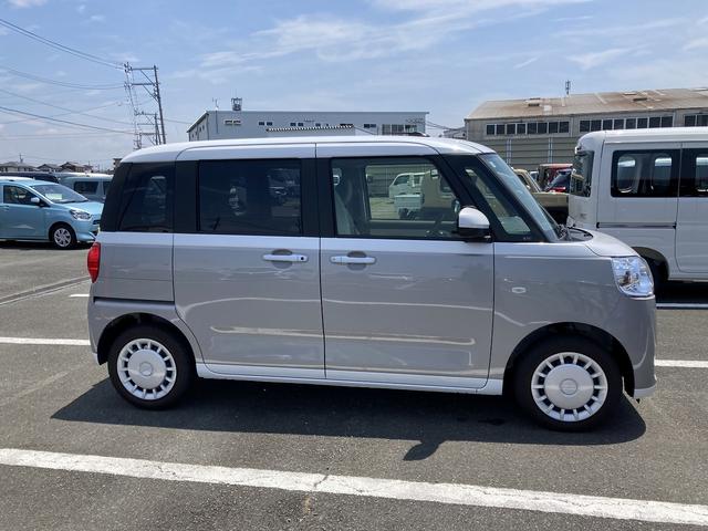 ムーヴキャンバスストライプスＸ１４インチフルホイールキャップ　キーフリーシステム　プッシュボタンスタート　ＵＶカットガラス　両側パワースライドドア　ハロゲンヘッドライト　ラゲージアンダーボックス（静岡県）の中古車