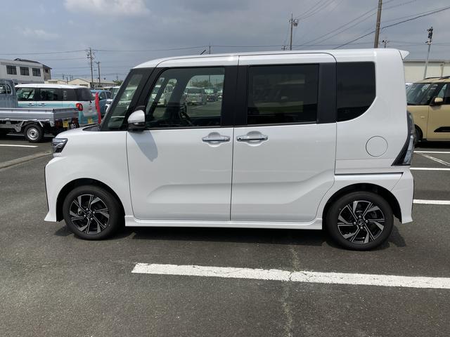 タントカスタムＸ１４インチアルミホイール　大型エアロバンパー　フルＬＥＤヘッドランプ　オート格納式カラードドアミラー　両側パワースライドドア　キーフリーシステム　プッシュボタンスタート（静岡県）の中古車