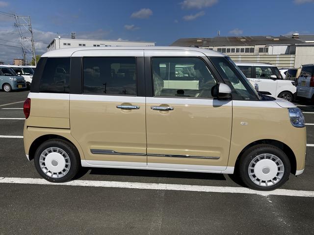 ムーヴキャンバスストライプスG14インチフルホイールキャップ LEDヘッドランプ LEDフォグランプ ホっとカップホルダー 両側パワースライドドア キーフリーシステム プッシュボタンスタート UVカットガラス(静岡県)の中古車