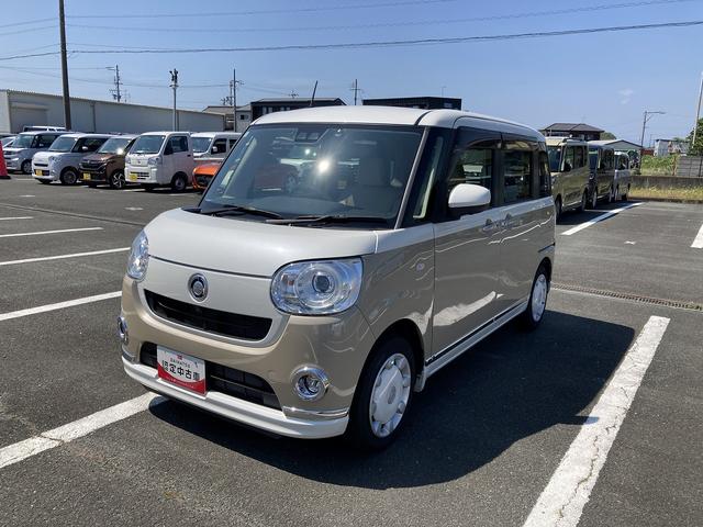 ムーヴキャンバスＧメイクアップＶＳ　ＳＡIII１４インチフルホイールキャップ　ＬＥＤヘッドランプ　キーフリーシステム　両側パワースライドドア　オートエアコン（プッシュ式）　オートライト　置きラクボックス（静岡県）の中古車