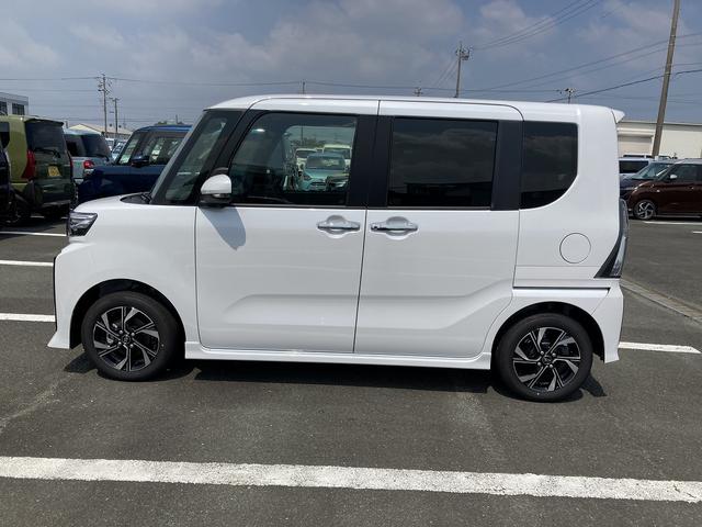 タントカスタムX14インチアルミホイール 大型エアロバンパー フルLEDヘッドランプ オート格納式カラードドアミラー 両側パワースライドドア キーフリーシステム プッシュボタンスタート(静岡県)の中古車