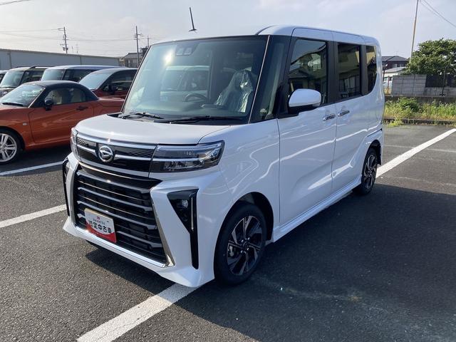 タントカスタムX14インチアルミホイール 大型エアロバンパー フルLEDヘッドランプ オート格納式カラードドアミラー 両側パワースライドドア キーフリーシステム プッシュボタンスタート(静岡県)の中古車