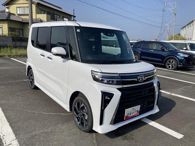 タントカスタムX14インチアルミホイール 大型エアロバンパー フルLEDヘッドランプ オート格納式カラードドアミラー 両側パワースライドドア キーフリーシステム プッシュボタンスタート(静岡県)の中古車