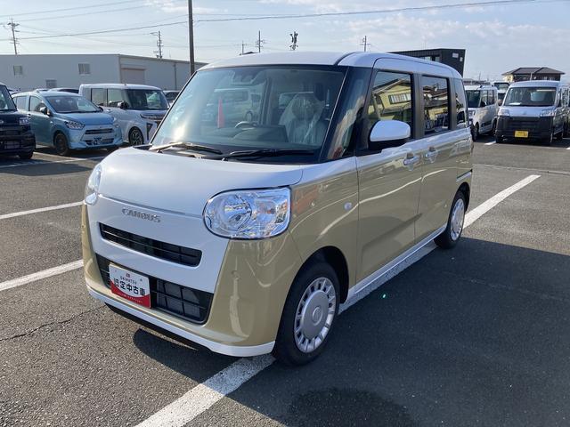 ムーヴキャンバスストライプスX14インチフルホイールキャップ キーフリーシステム プッシュボタンスタート UVカットガラス 両側パワースライドドア ハロゲンヘッドライト ラゲージアンダーボックス(静岡県)の中古車