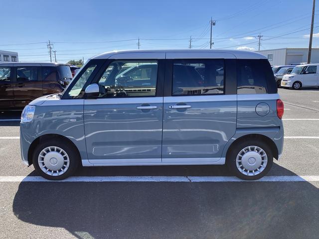 ムーヴキャンバスストライプスX14インチフルホイールキャップ キーフリーシステム プッシュボタンスタート UVカットガラス 両側パワースライドドア ハロゲンヘッドライト ラゲージアンダーボックス(静岡県)の中古車