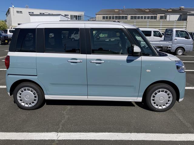 ムーヴキャンバスストライプスX14インチフルホイールキャップ キーフリーシステム プッシュボタンスタート UVカットガラス 両側パワースライドドア ハロゲンヘッドライト ラゲージアンダーボックス(静岡県)の中古車