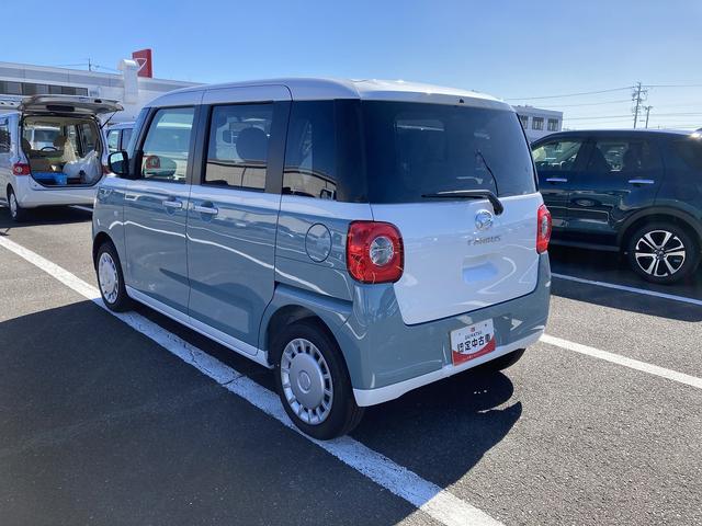 ムーヴキャンバスストライプスX14インチフルホイールキャップ キーフリーシステム プッシュボタンスタート UVカットガラス 両側パワースライドドア ハロゲンヘッドライト ラゲージアンダーボックス(静岡県)の中古車