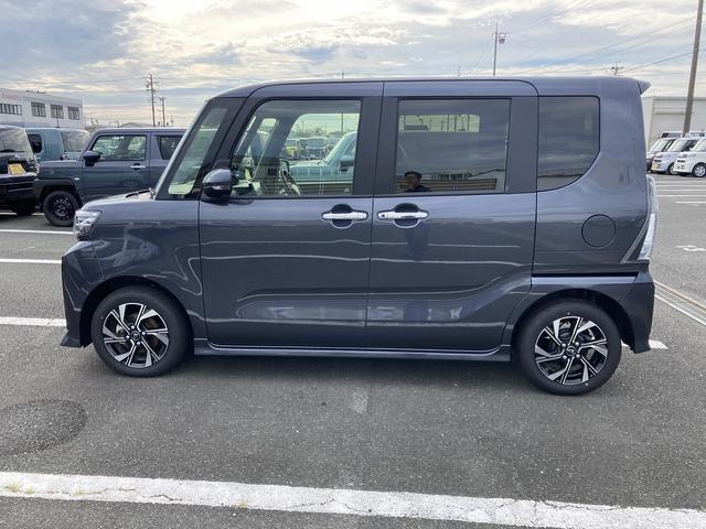 タントカスタムX14インチアルミホイール 大型エアロバンパー フルLEDヘッドランプ オート格納式カラードドアミラー 両側パワースライドドア キーフリーシステム プッシュボタンスタート ディスプレイオーディオ(静岡県)の中古車