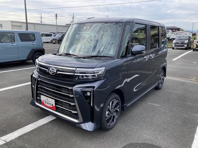 タントカスタムX14インチアルミホイール 大型エアロバンパー フルLEDヘッドランプ オート格納式カラードドアミラー 両側パワースライドドア キーフリーシステム プッシュボタンスタート ディスプレイオーディオ(静岡県)の中古車