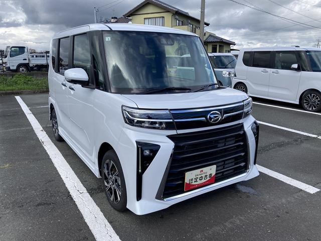 タントカスタムXリミテッド14インチアルミホイール 大型エアロバンパー フルLEDヘッドランプ オート格納式カラードドアミラー 両側パワースライドドア キーフリーシステム プッシュボタンスタート(静岡県)の中古車