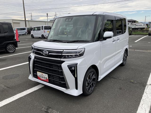 タントカスタムX14インチアルミホイール 大型エアロバンパー フルLEDヘッドランプ オート格納式カラードドアミラー 両側パワースライドドア キーフリーシステム プッシュボタンスタート(静岡県)の中古車
