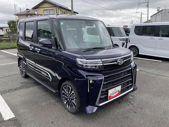 タントカスタムRSリミテッド15インチアルミホイール キーフリーシステム プッシュボタンスタート オートエアコン(プッシュ式) フルLEDヘッドランプ オート格納式カラードドアミラー 本革巻ステアリングホイール(静岡県)の中古車