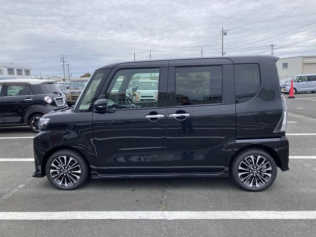 タントカスタムRSリミテッド15インチアルミホイール キーフリーシステム プッシュボタンスタート オートエアコン(プッシュ式) フルLEDヘッドランプ オート格納式カラードドアミラー 本革巻ステアリングホイール(静岡県)の中古車